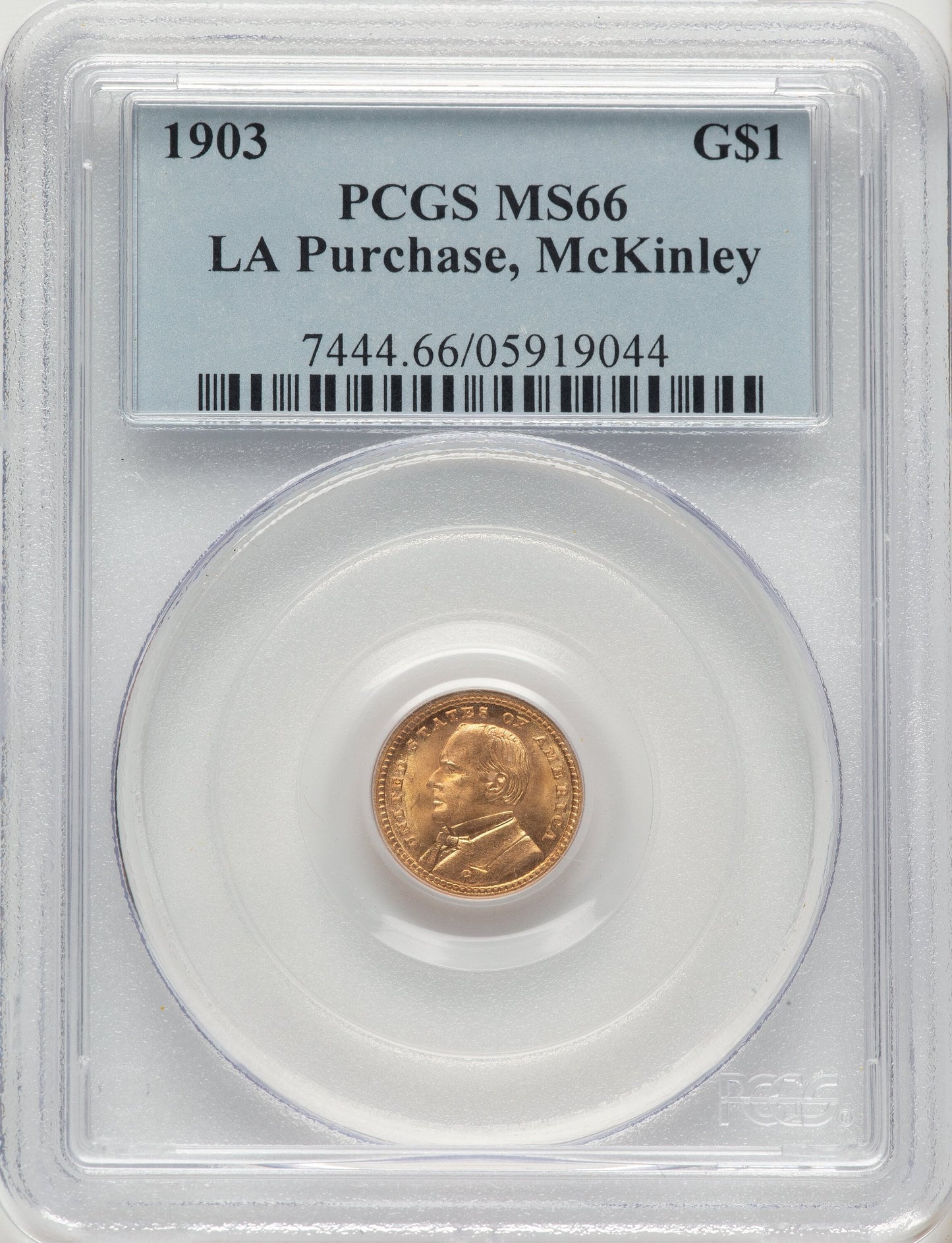 1903 G$1 MCKIN Commemorative Gold PCGS MS66