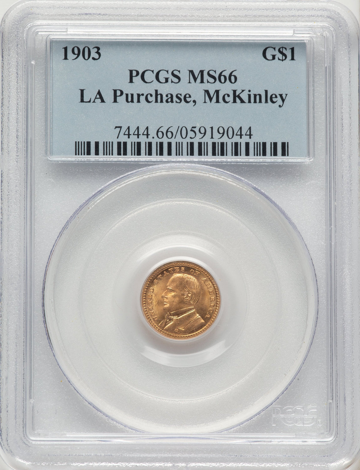 1903 G$1 MCKIN Commemorative Gold PCGS MS66