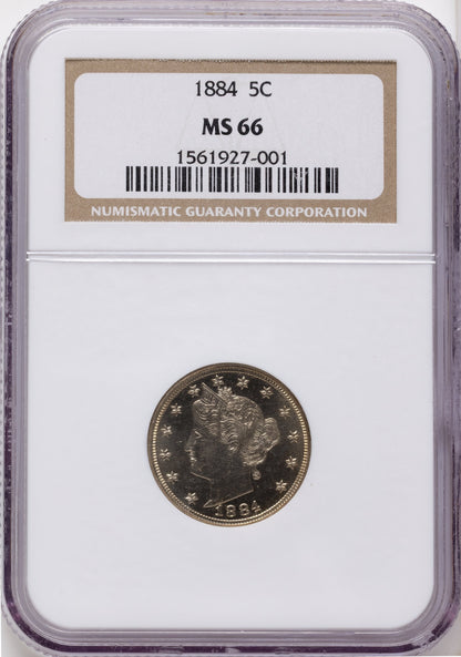 1884 5C Liberty Nickel NGC MS66