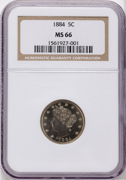 1884 5C Liberty Nickel NGC MS66
