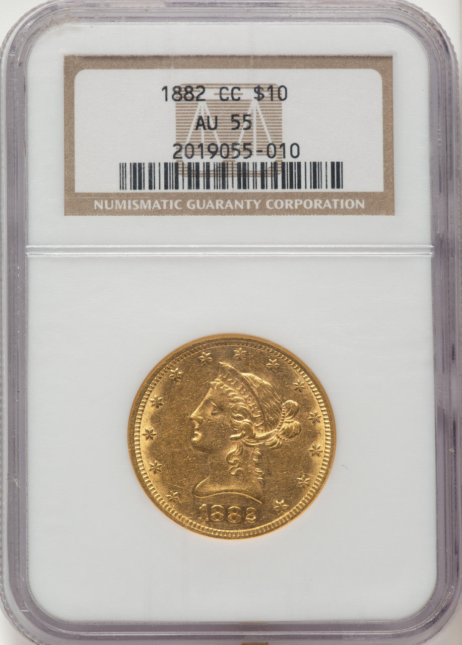1882-CC $10 Liberty Eagle NGC AU55