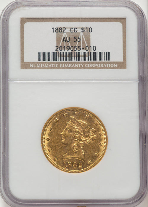 1882-CC $10 Liberty Eagle NGC AU55