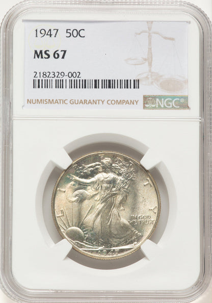 1947 50C Walking Liberty Half Dollar NGC MS67