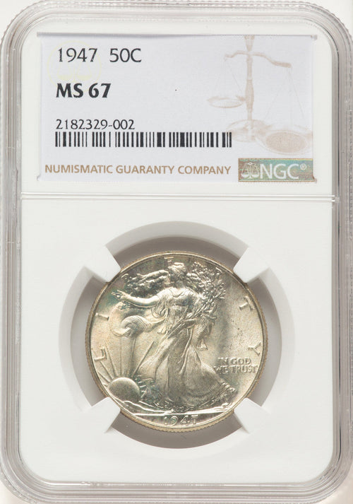 1947 50C Walking Liberty Half Dollar NGC MS67