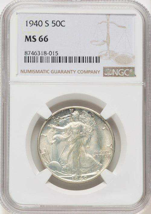 1940-S 50C Walking Liberty Half Dollar NGC MS66