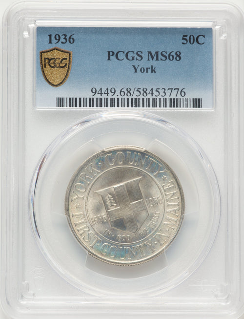 1936 50C York Commemorative Silver PCGS MS68