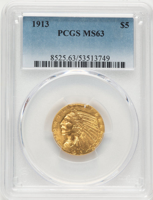 1913 $5 Indian Half Eagle PCGS MS63