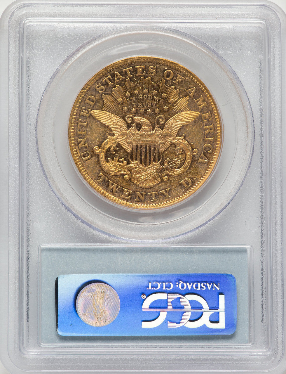 1867 $20 Liberty Double Eagle PCGS AU50