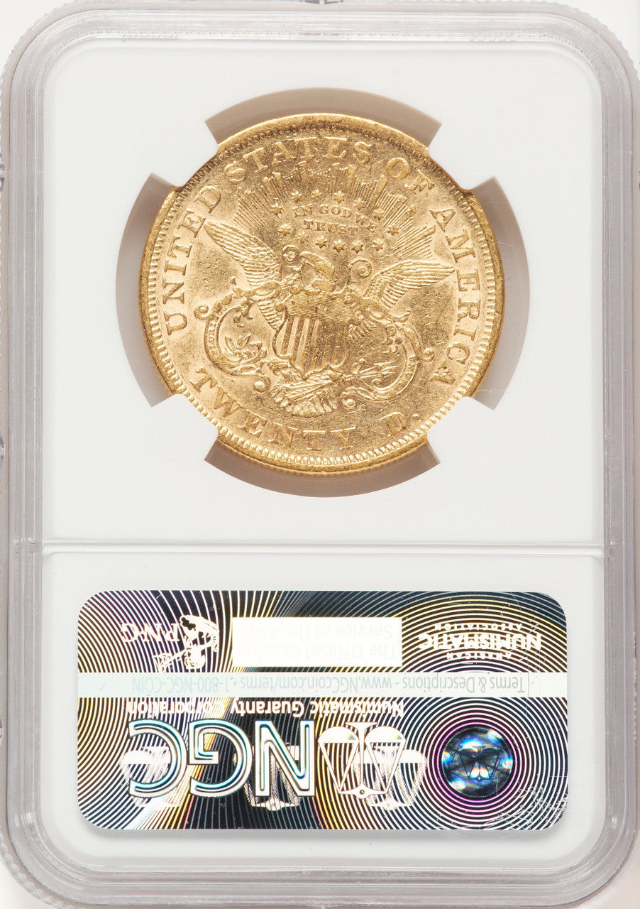 1866 $20 Liberty Double Eagle NGC AU50