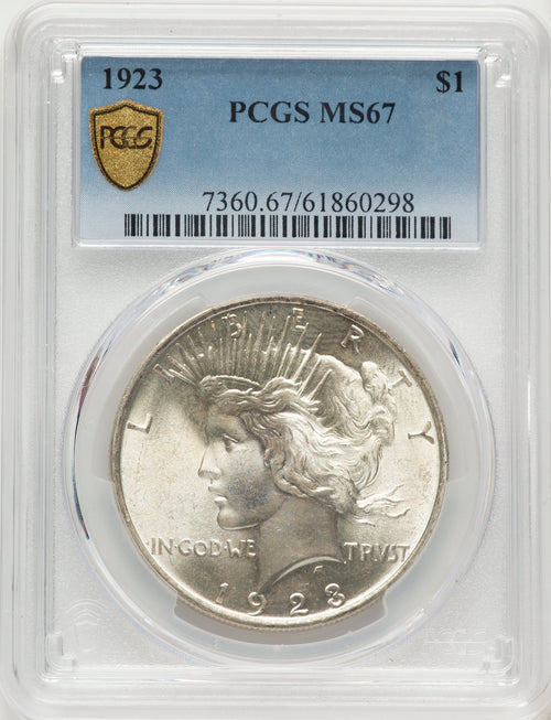 1923 Peace Dollar PCGS MS67