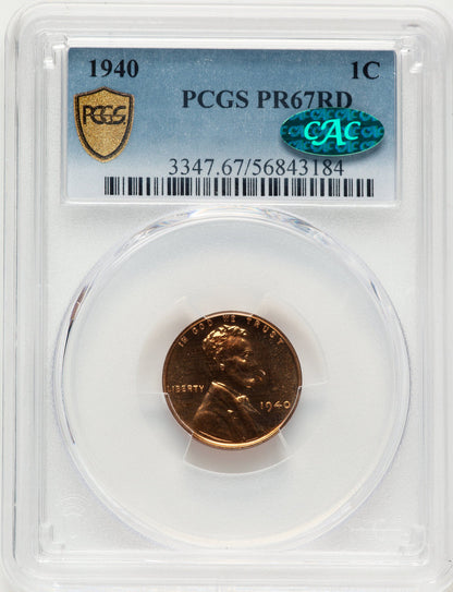 1940 1C Proof Lincoln Cent PCGS PR67