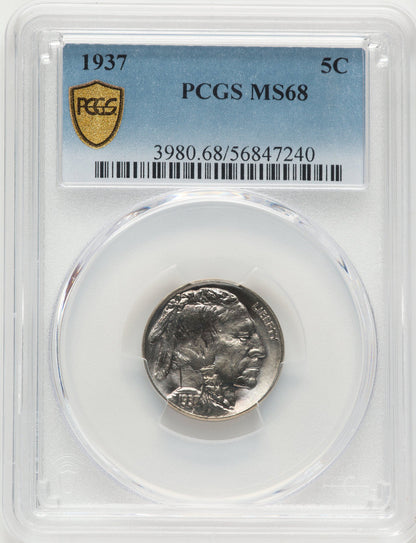 1937 5C Buffalo Nickel PCGS MS68