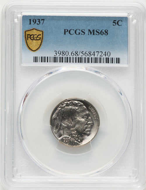 1937 5C Buffalo Nickel PCGS MS68