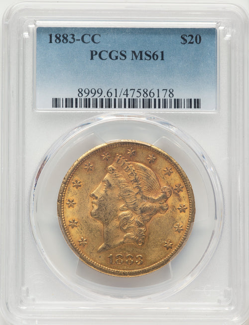 1883-CC $20 Liberty Double Eagle PCGS MS61