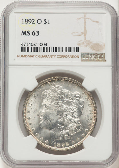 1892-O Morgan Dollar NGC MS63
