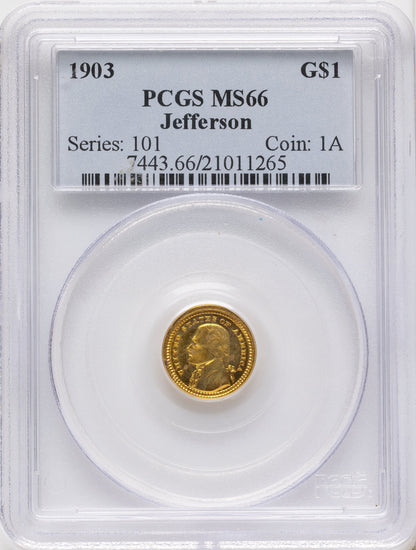 1903 G$1 JEFF Commemorative Gold PCGS MS66