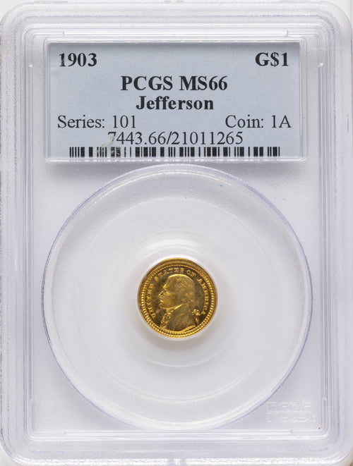 1903 G$1 JEFF Commemorative Gold PCGS MS66