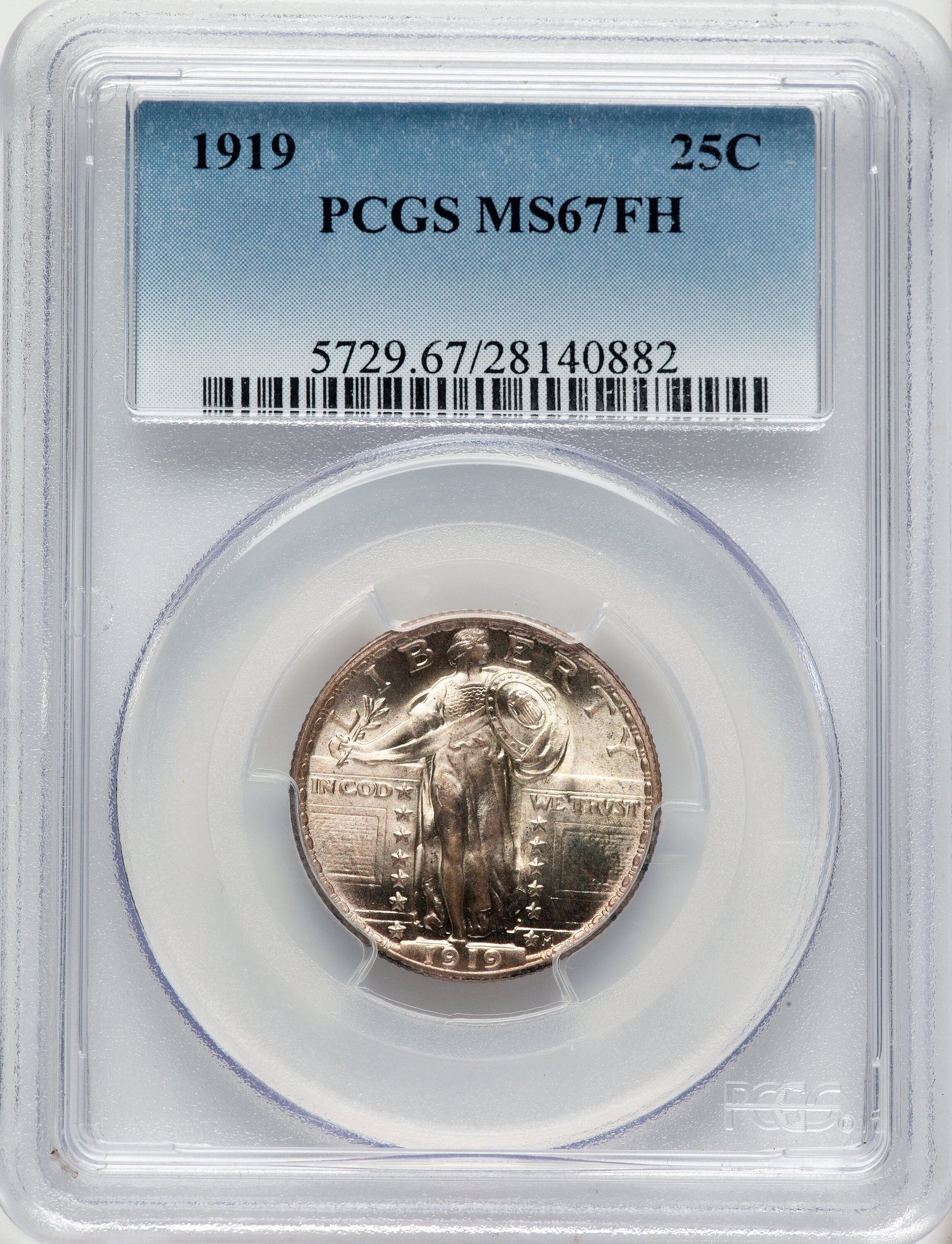 1919 25C FH Standing Liberty Quarter PCGS MS67