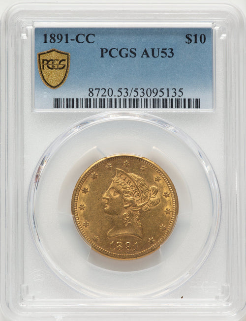 1891-CC $10 Liberty Eagle PCGS AU53