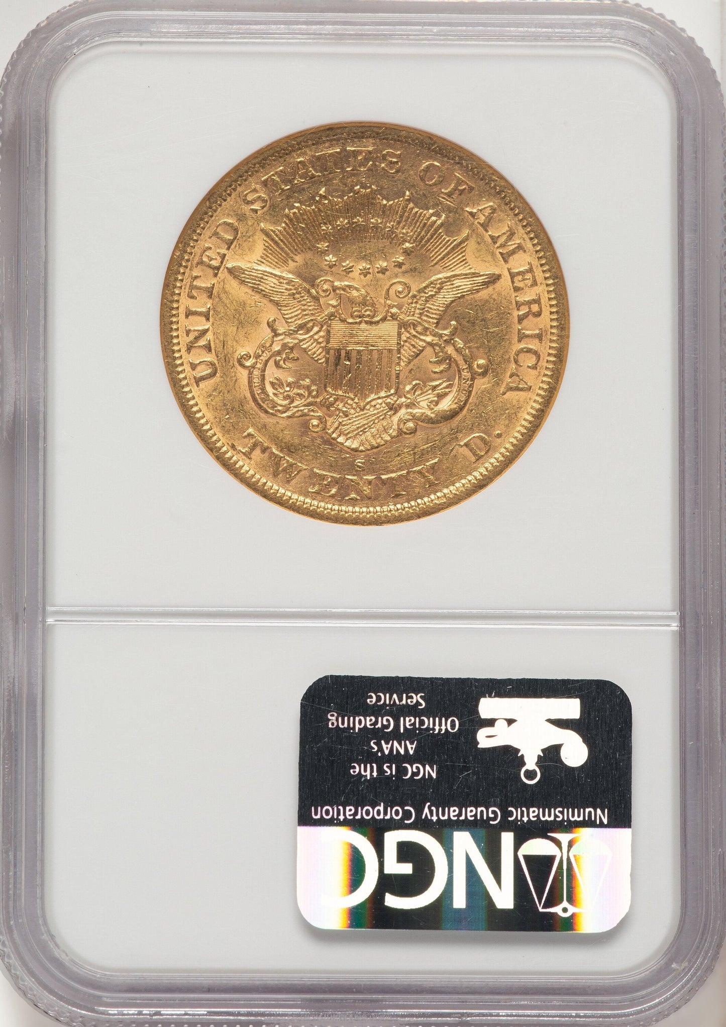 1863-S $20 Liberty Double Eagle NGC AU55