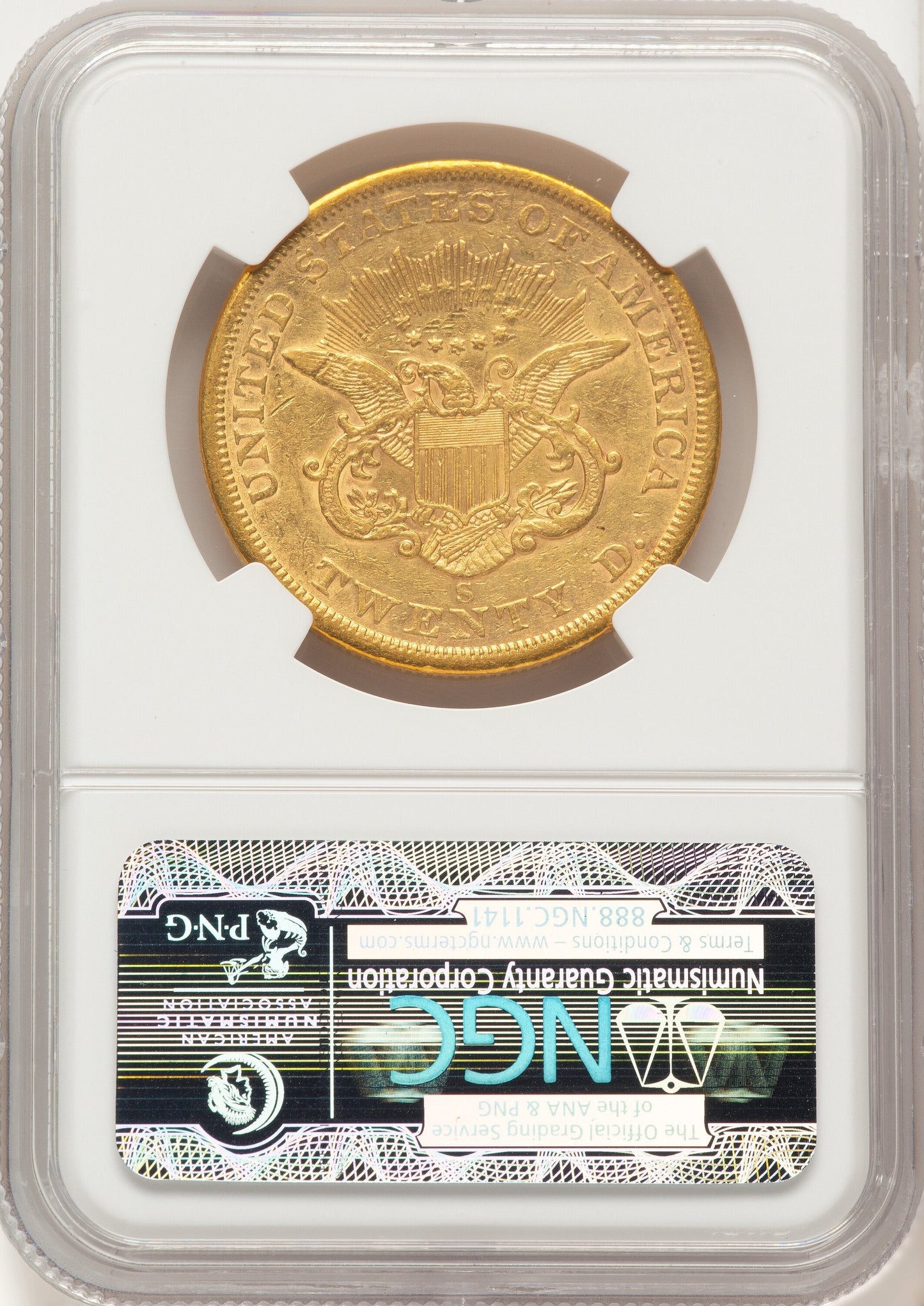 1861-S $20 Liberty Double Eagle NGC XF45