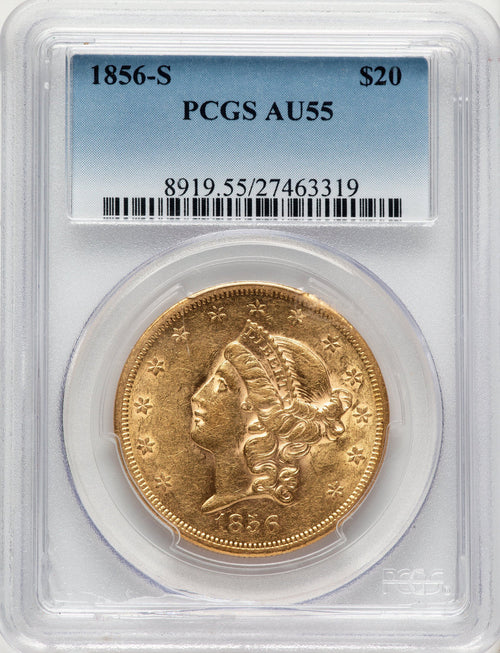 1856-S $20 Liberty Double Eagle PCGS AU55
