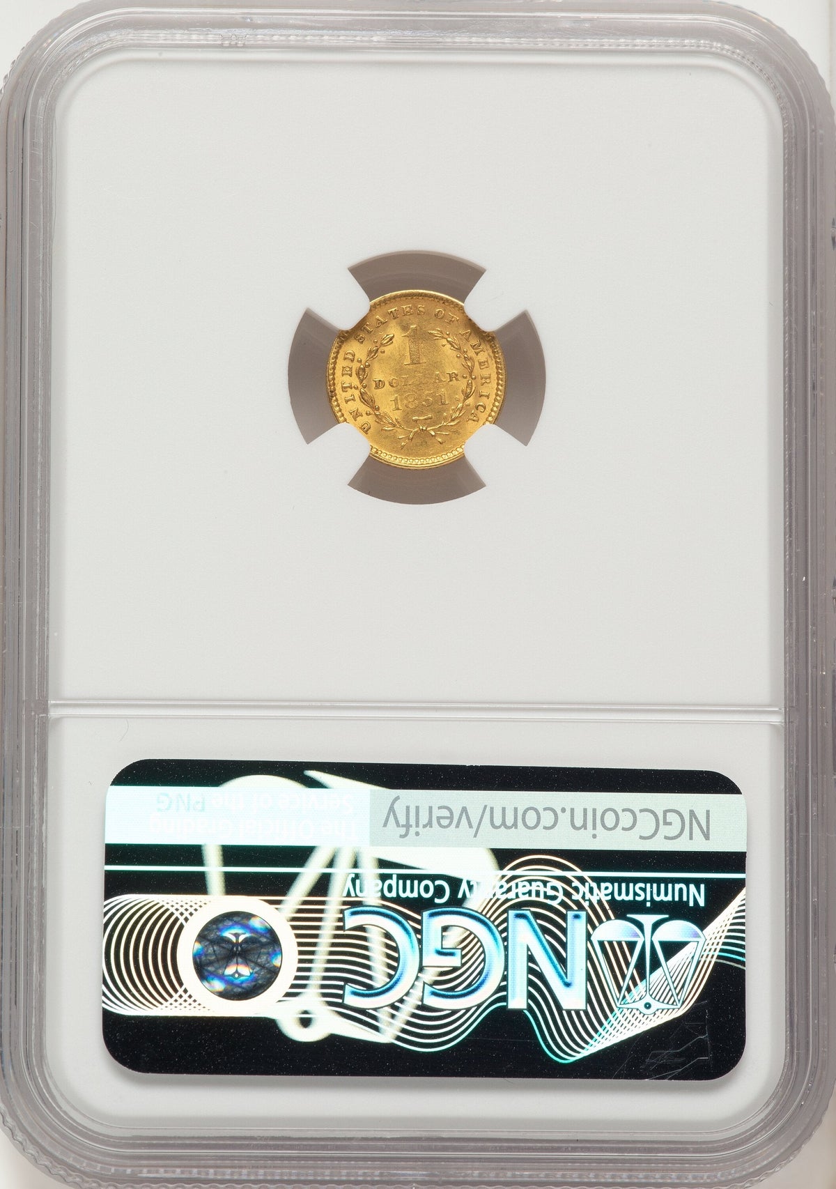 1851 G$1 Gold Dollar NGC MS64