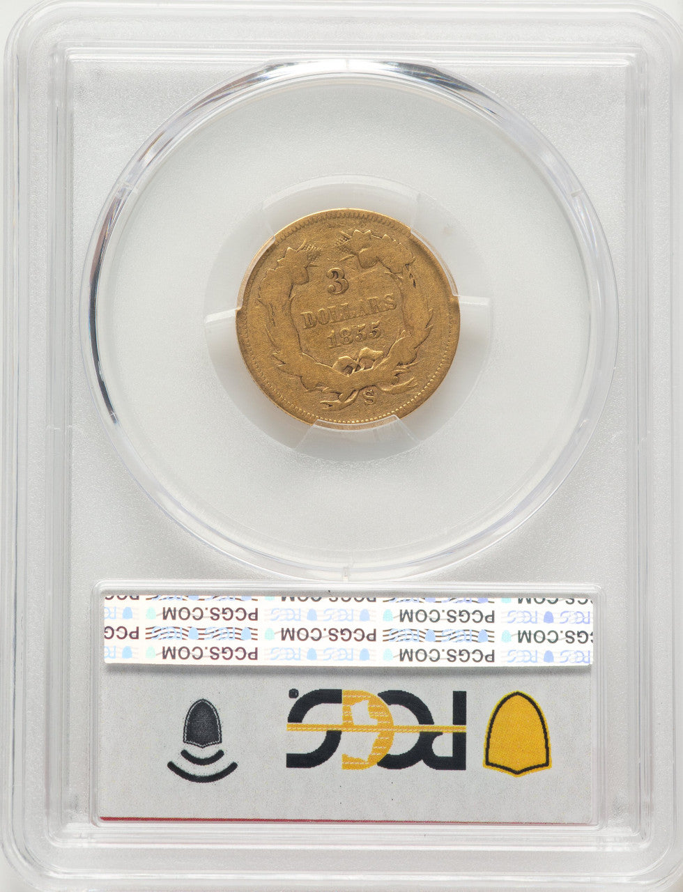 1855-S $3 Three Dollar Gold Pieces PCGS G4