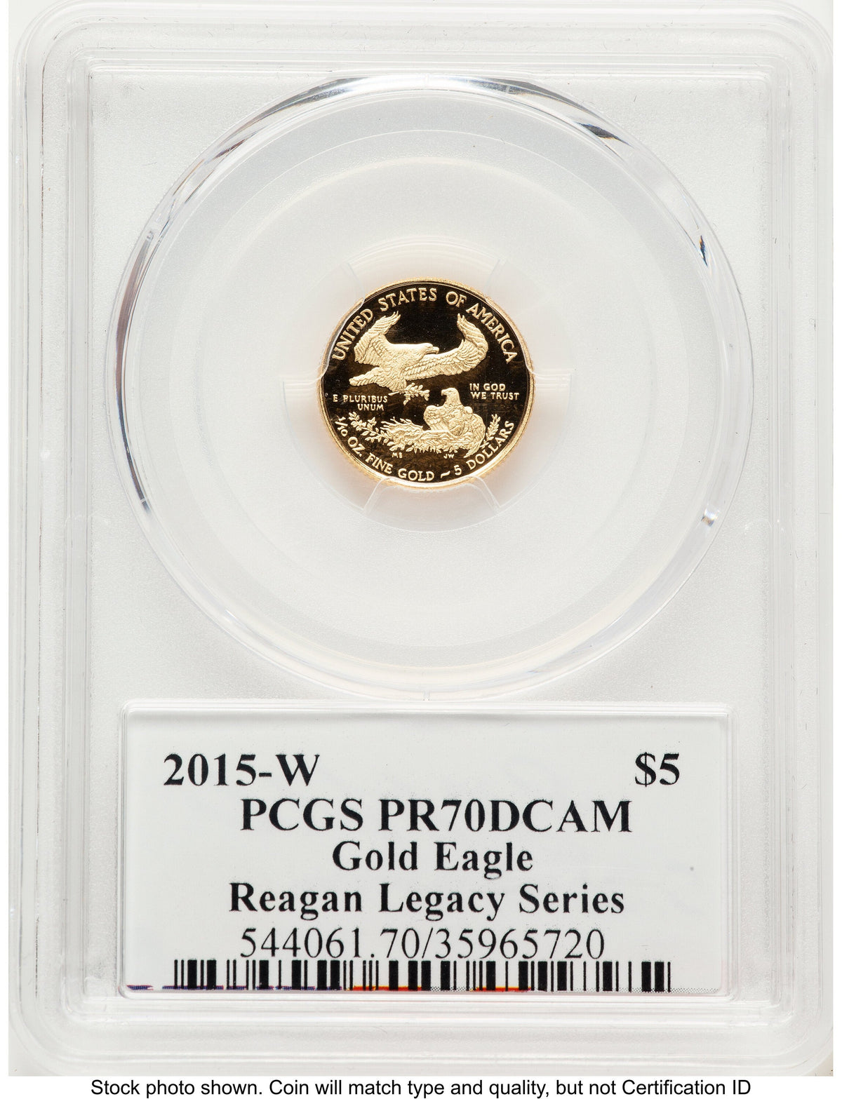 2015-W Proof Gold Eagle 1/10 oz Reagan Legacy Series Michael Reagan PCGS PR70
