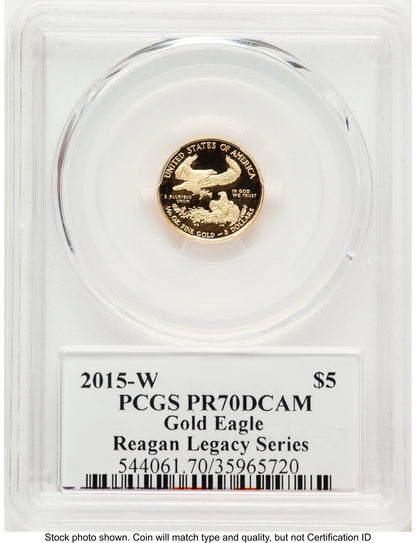 2015-W Proof Gold Eagle 1/10 oz Reagan Legacy Series Michael Reagan PCGS PR70
