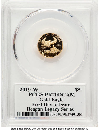 2019-W Proof Gold Eagle 1/10 oz FDI Reagan Legacy Series Michael Reagan PCGS PR70