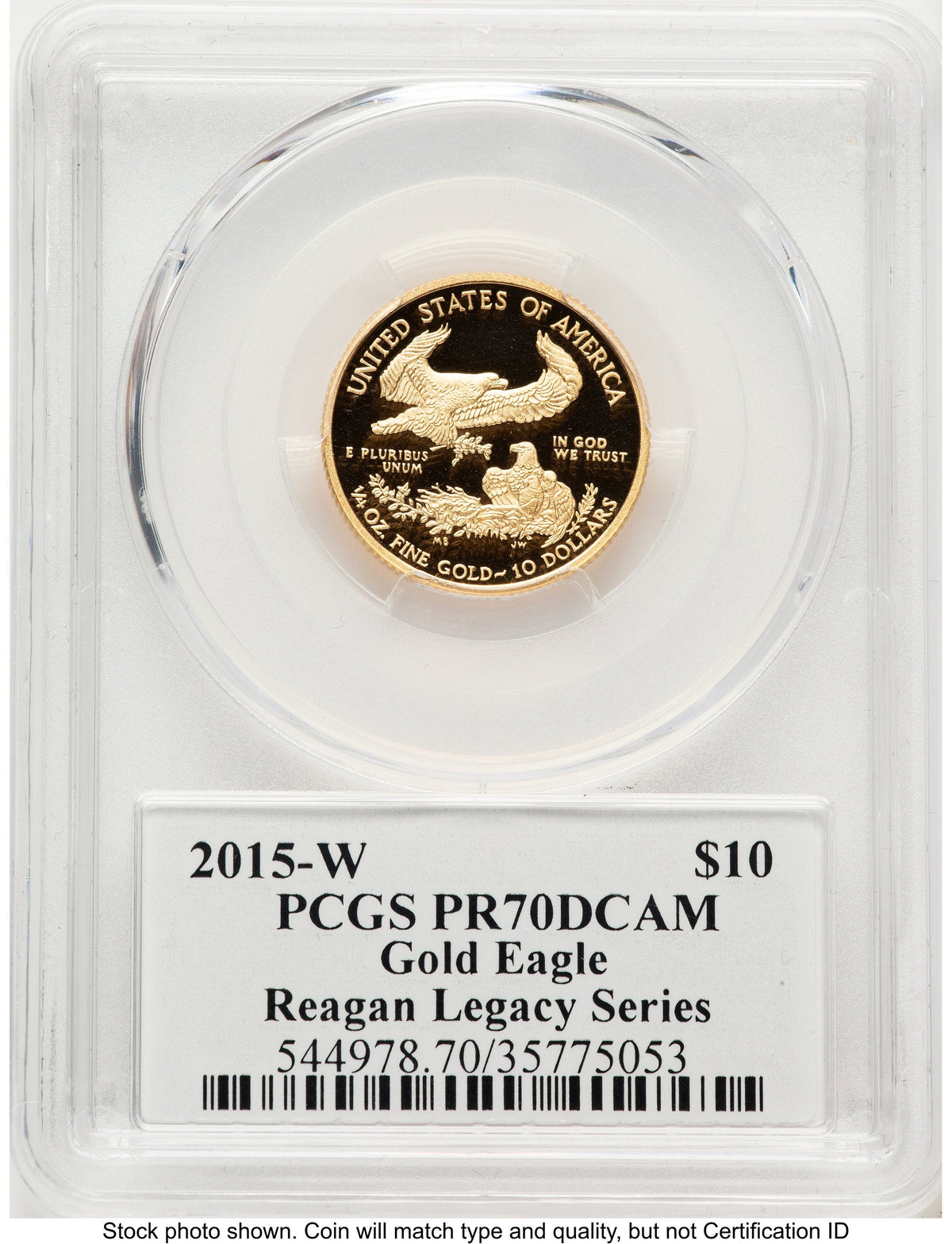 2015-W Proof Gold Eagle 1/4 oz Reagan Legacy Series Michael Reagan PCGS PR70