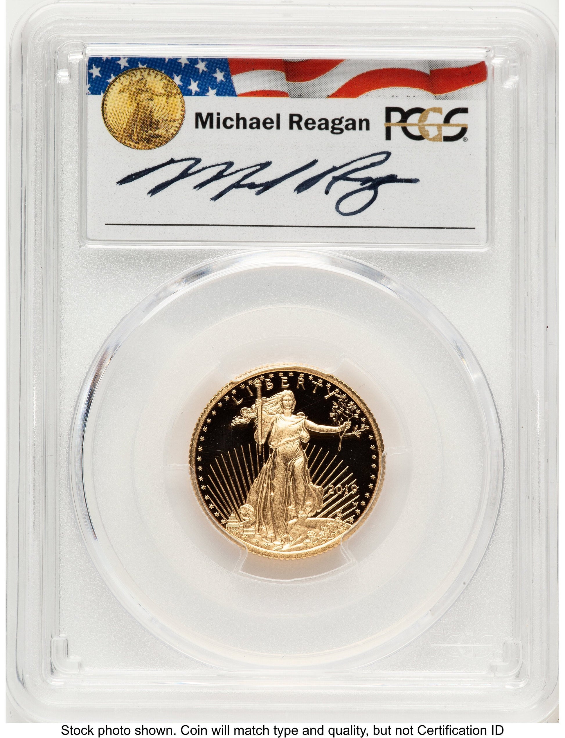2019-W Proof Gold Eagle 1/4 oz FDI Reagan Legacy Series Michael Reagan PCGS PR70