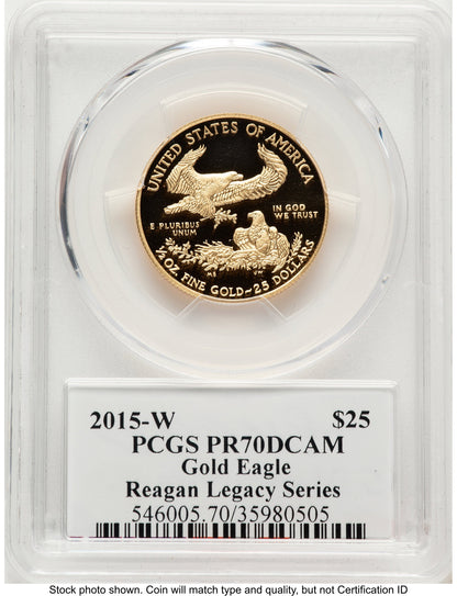 2015-W Proof Gold Eagle 1/2 oz Reagan Legacy Series Michael Reagan PCGS PR70