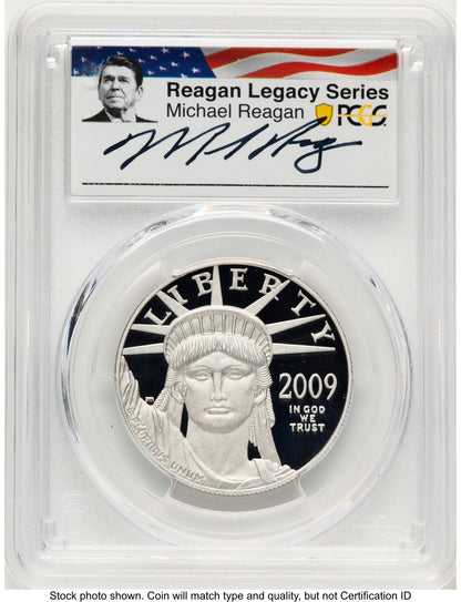 2009-W Proof Platinum Eagle 1 oz Reagan Legacy Series Michael Reagan Picture PCGS PR70