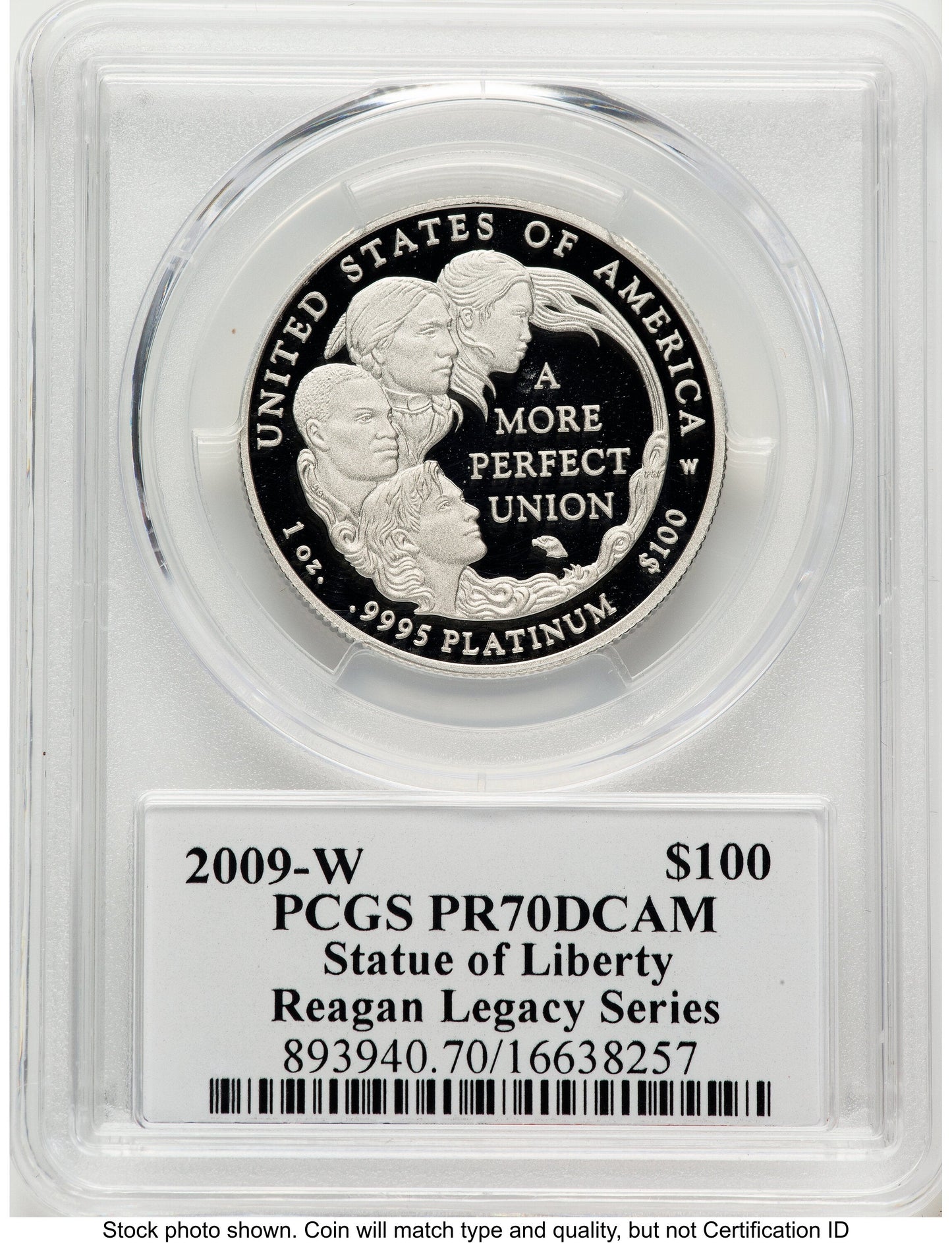 2009-W Proof Platinum Eagle 1 oz Reagan Legacy Series Michael Reagan Picture PCGS PR70