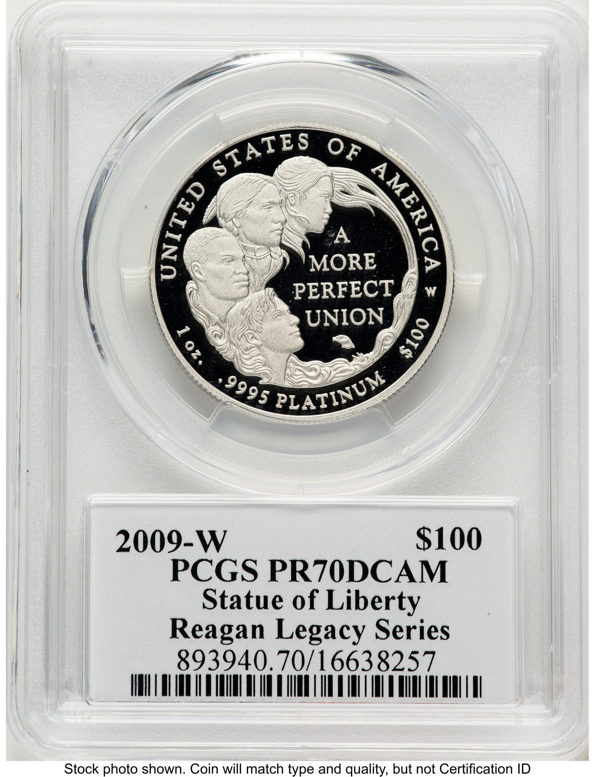 2009-W Proof Platinum Eagle 1 oz Reagan Legacy Series Michael Reagan Picture PCGS PR70