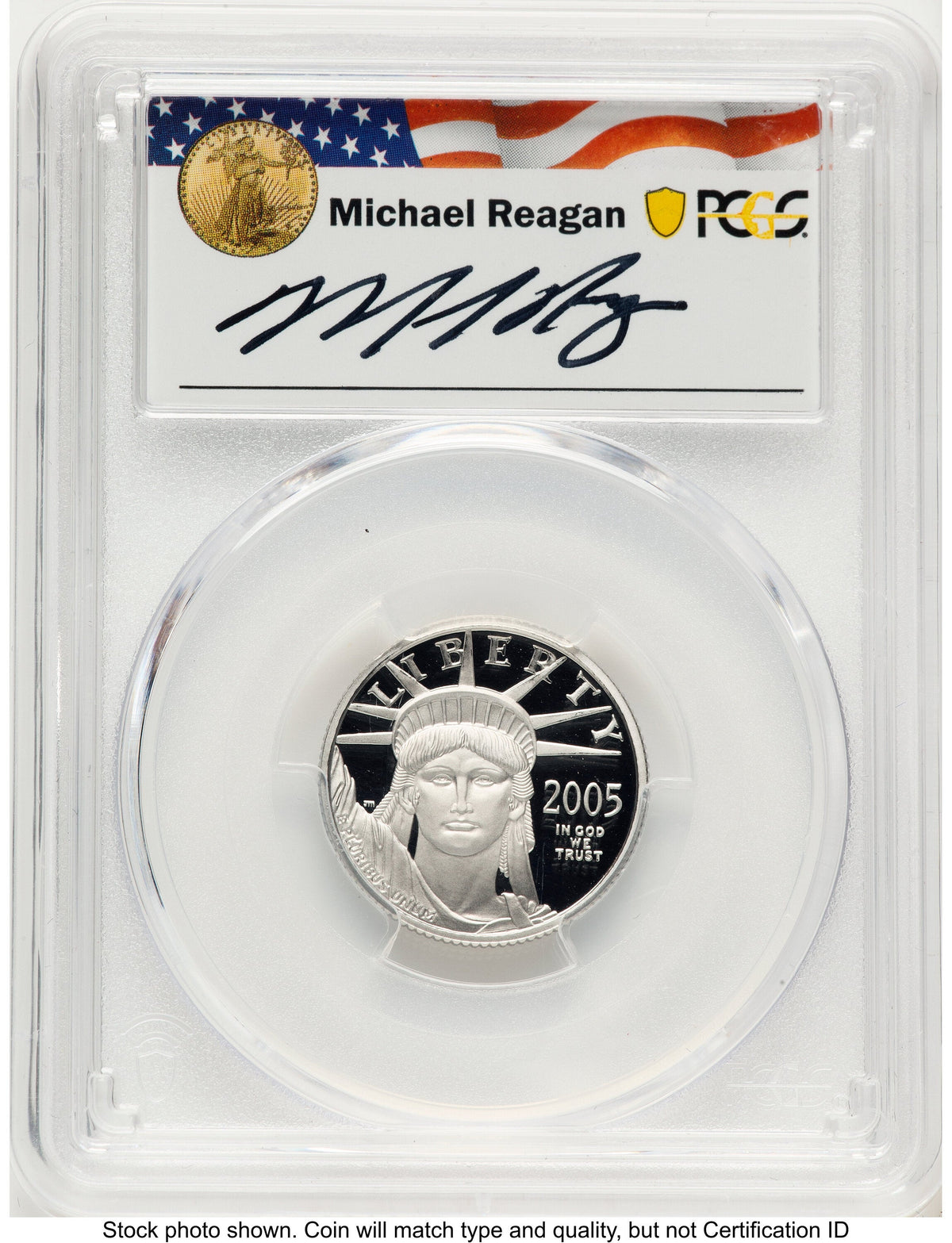2005-W Proof Platinum Eagle 1/4 oz Reagan Legacy Series Michael Reagan PCGS PR70