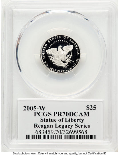 2005-W Proof Platinum Eagle 1/4 oz Reagan Legacy Series Michael Reagan PCGS PR70