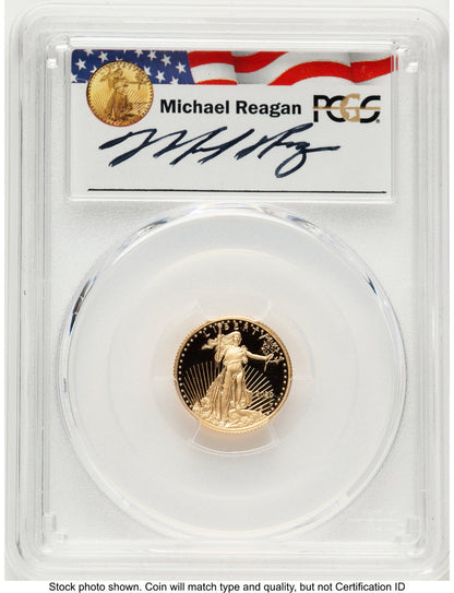 2020-W Proof Gold Eagle 1/10 oz FDI Reagan Legacy Series Michael Reagan PCGS PR70