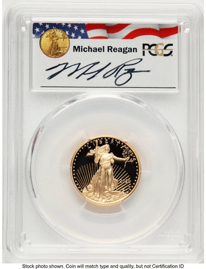 2020-W Proof Gold Eagle 1/4 oz FDI Reagan Legacy Series Michael Reagan PCGS PR70