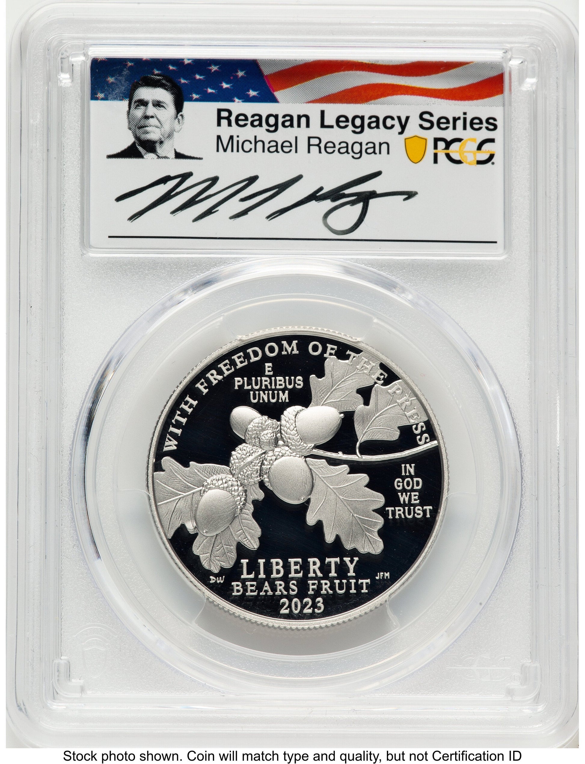 2023-W Proof Platinum Eagle 1 oz AR Reagan Legacy Series Michael Reagan Picture PCGS PR70