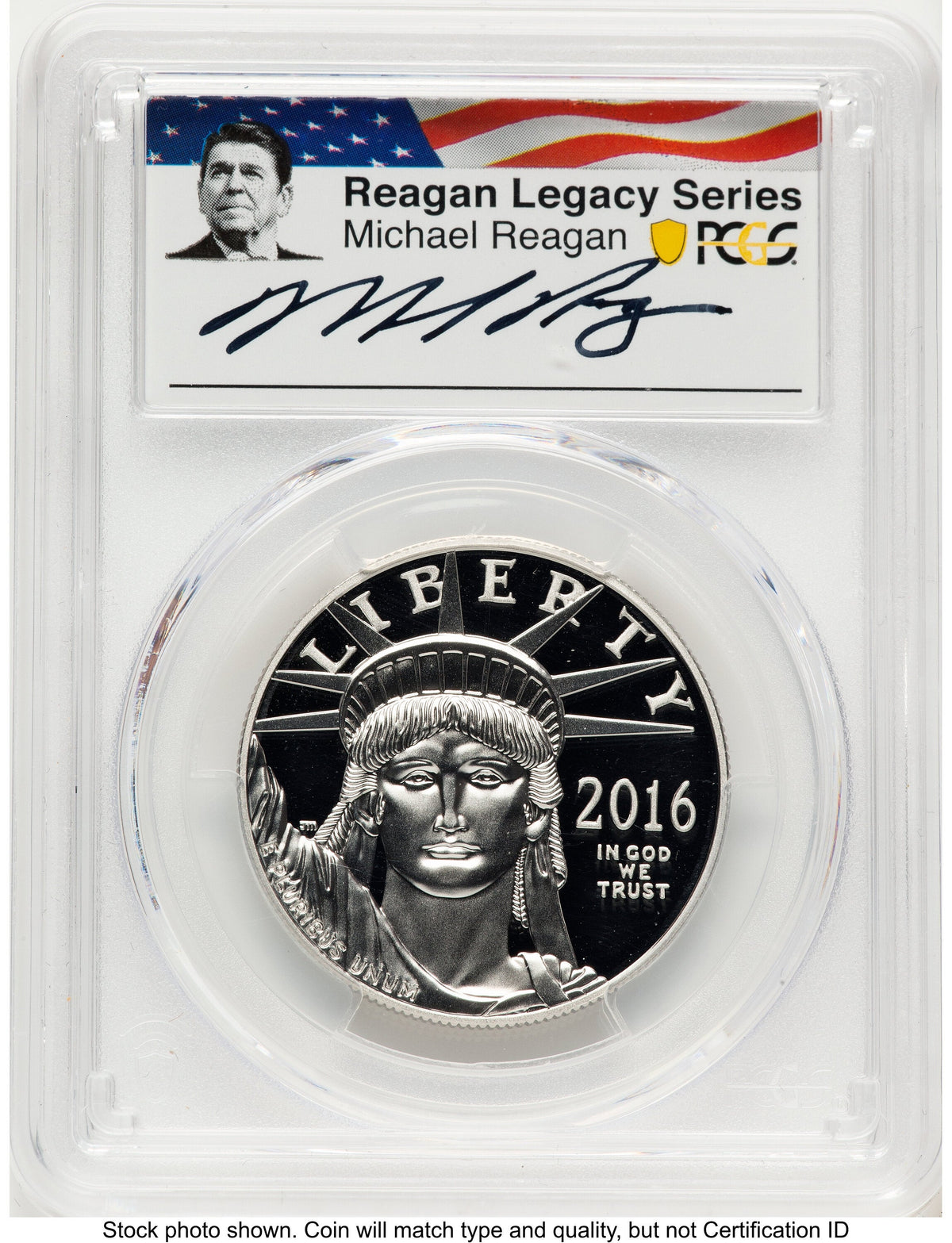 2016-W Proof Platinum Eagle 1 oz Reagan Legacy Series Michael Reagan Picture PCGS PR70