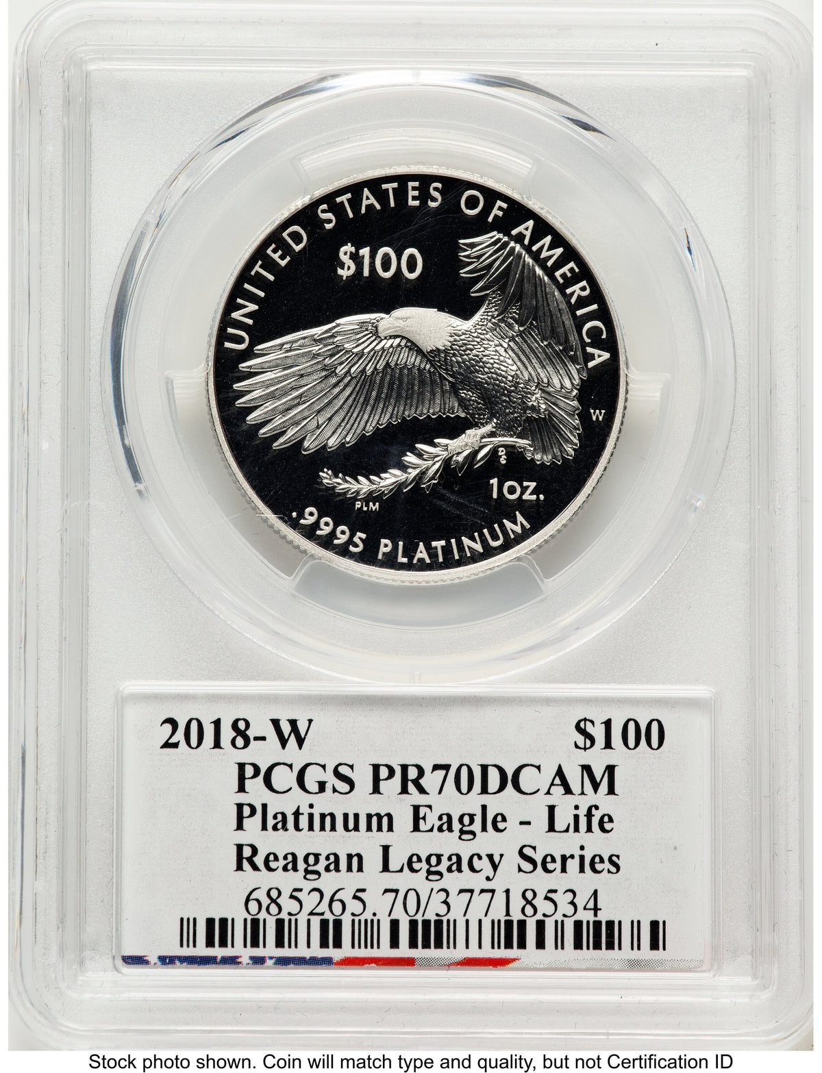 2018-W Proof Platinum Eagle 1 oz Reagan Legacy Series Michael Reagan PCGS PR70