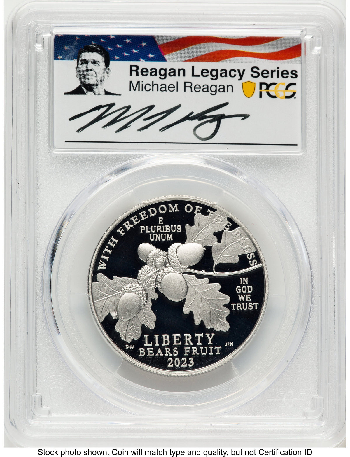 2023-W Proof Platinum Eagle 1 oz AR Reagan Legacy Series Michael Reagan Picture PCGS PR70