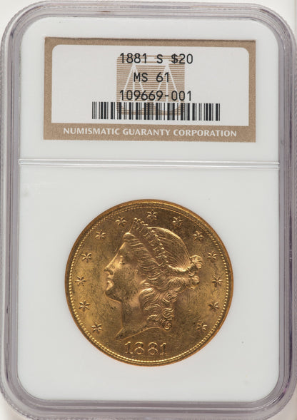 1881-S $20 Liberty Double Eagle NGC MS61
