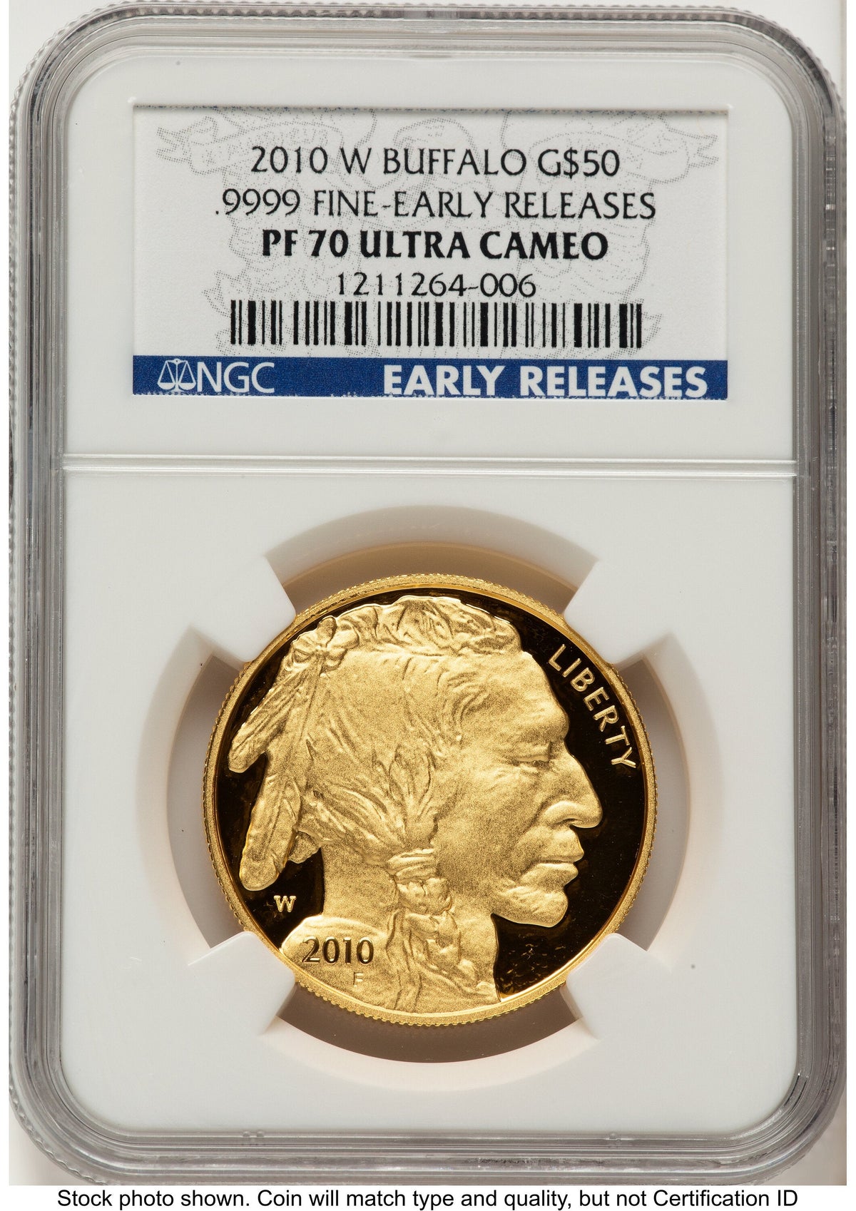 2010-W Proof Gold Buffalo 1 oz ER Blue NGC PF70