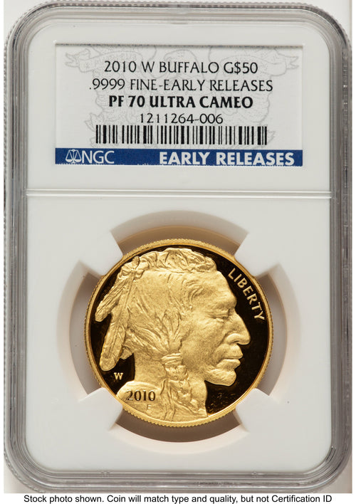 2010-W Proof Gold Buffalo 1 oz ER Blue NGC PF70