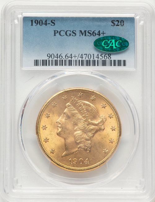 1904-S $20 CAC Liberty Double Eagle PCGS MS64+