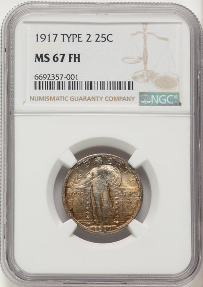 1917 25C Type Two FH Standing Liberty Quarter NGC MS67